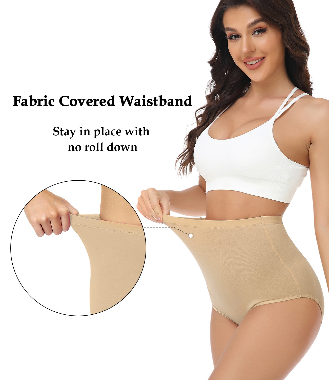 wirarpa Women's Underwear Cotton Super High Waisted Briefs Stretch Full Coverage Panties 4 Pack