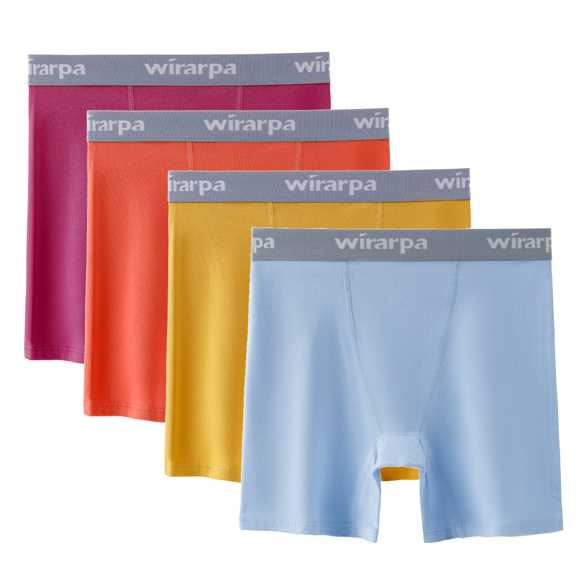 Wirarpa Women's Cotton Anti Chafing Boy Shorts Panties 5.5" Inseam 4 Pack