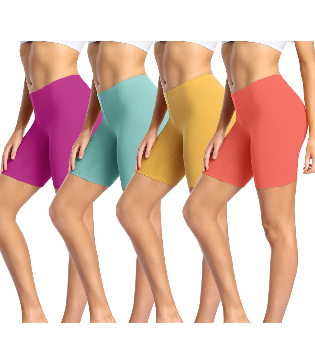wirarpa Women's Cotton Boxer Briefs 3 Inseam Ladies Safety Boxer Shorts  Anti Chafing Boyshorts Panties Black 4 Pack Size S : : Fashion