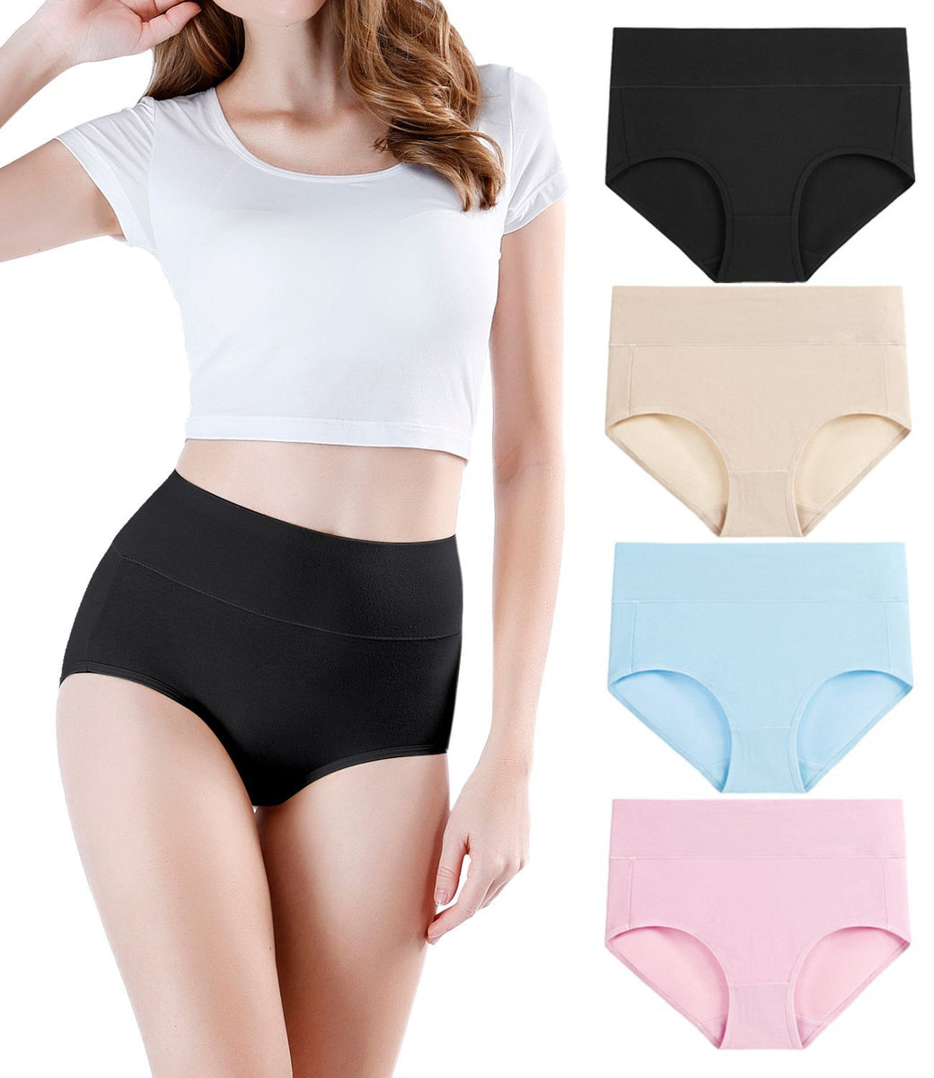 Buy Adira, Cotton Underwear For Women, High Waist panty with Full Coverage, Inside Elastic - No Elastic Exposure to Skin, Soft Cotton, Pack Of 6