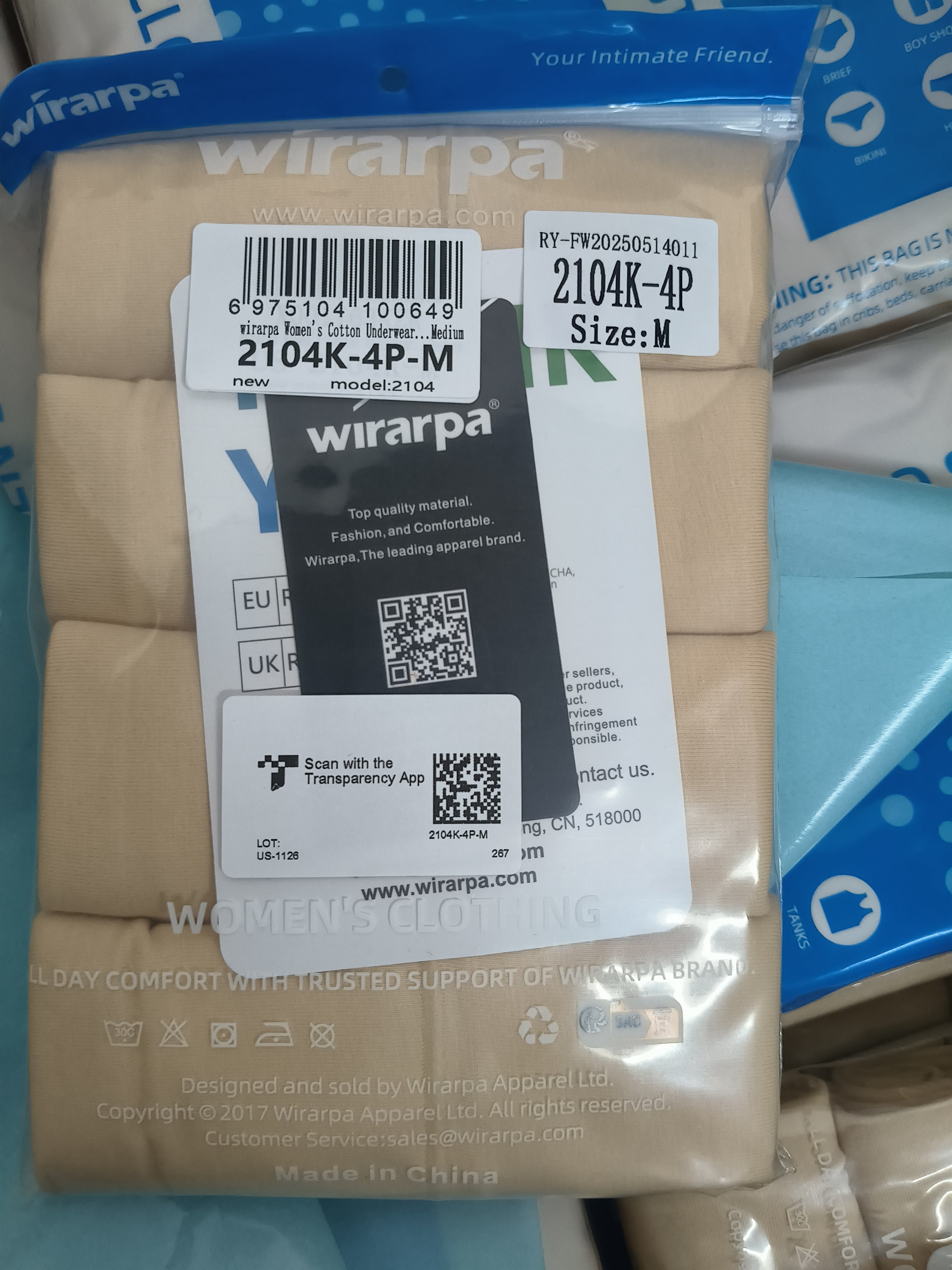 wirarpa Women’s High Waist Full Coverage Cotton Underwear 4 Pack