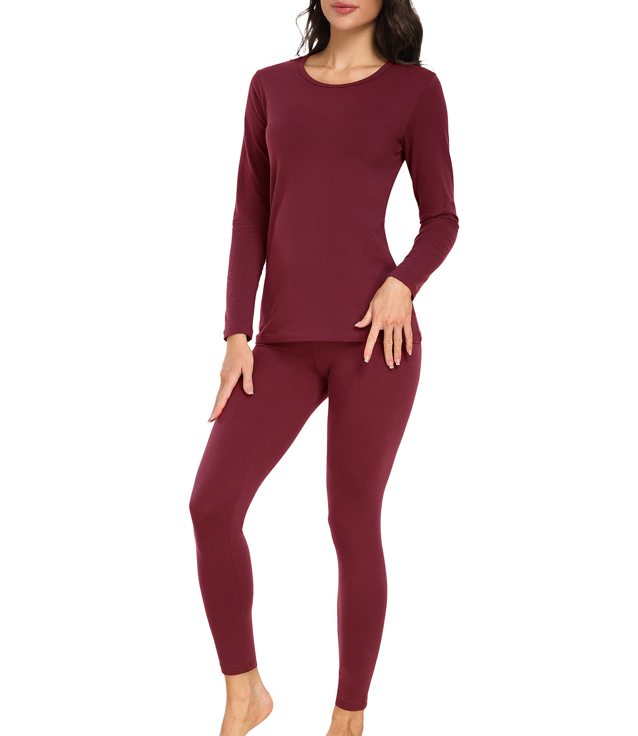 wirarpa Women's Cotton Thermal Underwear Set Long Johns Base Layer Pajama Set for Women Fall Top Bottom