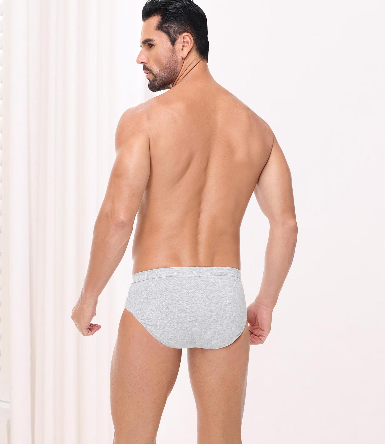wirarpa Men's Underwear Cotton Stretch Briefs Covered Waistband Underpants No Fly 4 Pack