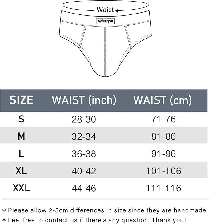 wirarpa Men's Underwear Cotton Stretch Briefs Covered Waistband Underpants No Fly 4 Pack