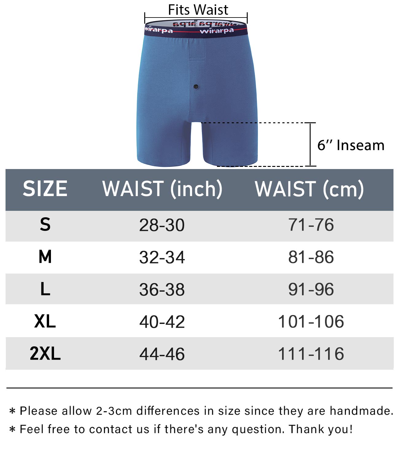 wirarpa Men's Boxer Shorts 100 Cotton Boxers Underwear Loose Fit Button Fly 4 Pack