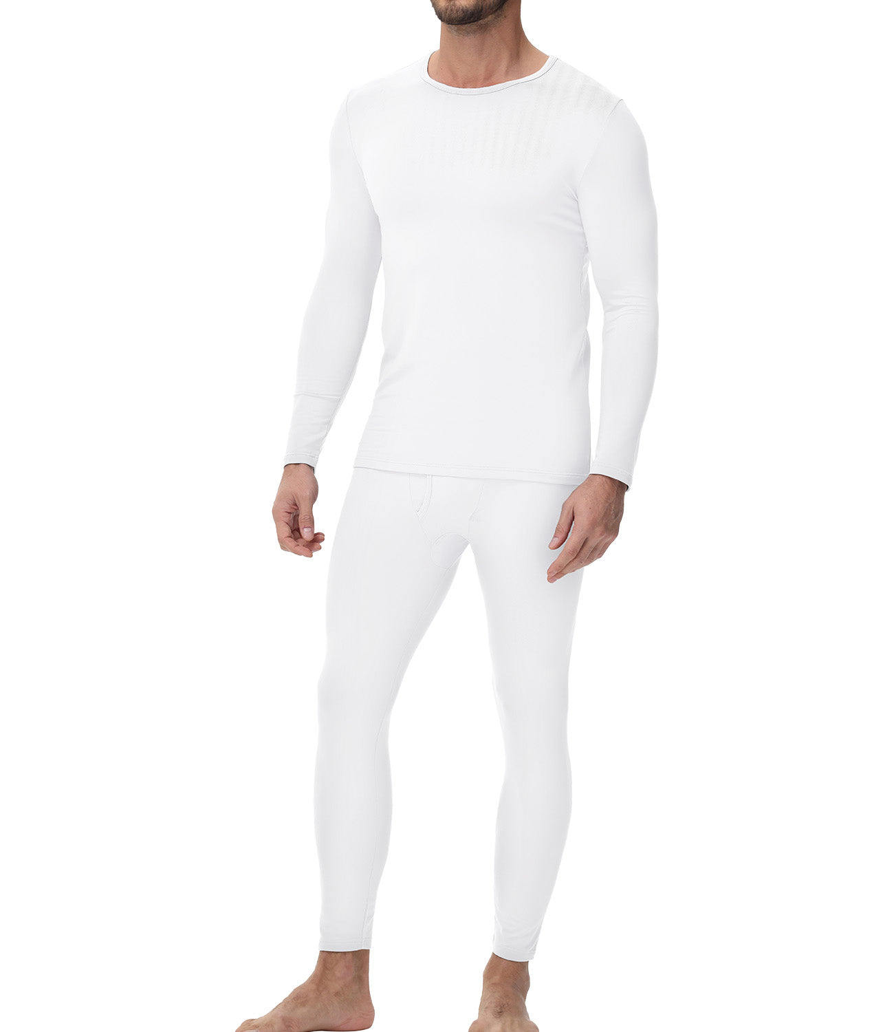 wirarpa Men's Cotton Base Layer Thermal Underwear Long Johns Long Sleeve Top and Bottom Set