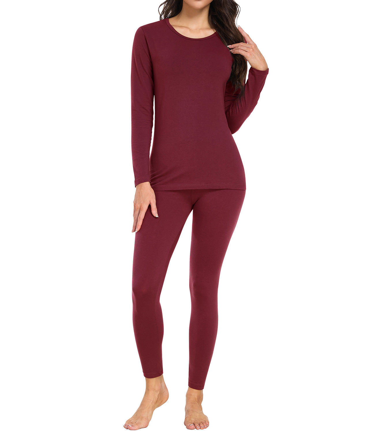 wirarpa Women's Cotton Thermal Underwear Set Long Johns Base Layer Pajama Set for Women Fall Top Bottom