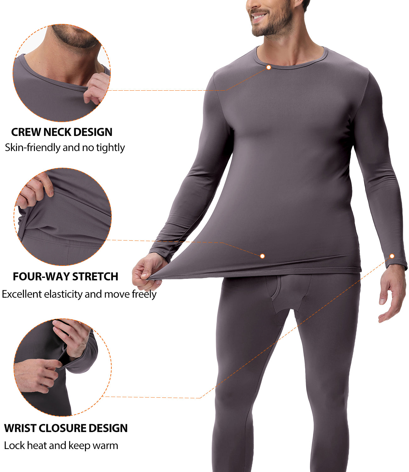Wirarpa Men's Cotton Thermal Underwear Set