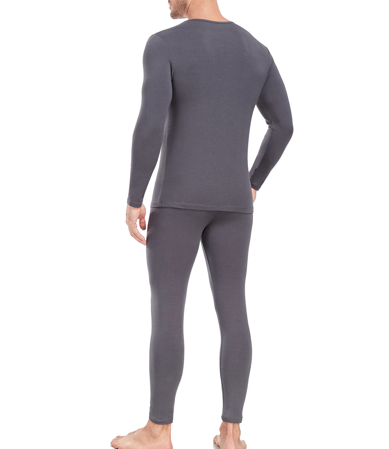 wirarpa Men's Cotton Base Layer Thermal Underwear Long Johns Long Sleeve Top and Bottom Set