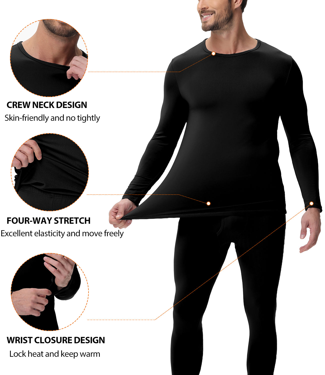 Wirarpa Men's Cotton Thermal Underwear Set