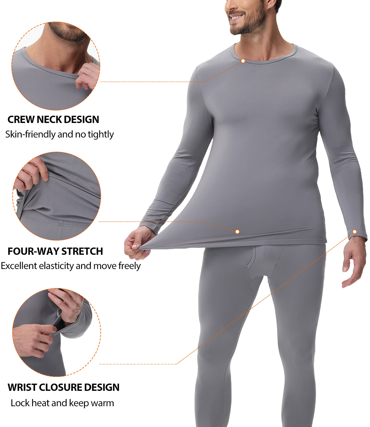 Wirarpa Men's Cotton Thermal Underwear Set