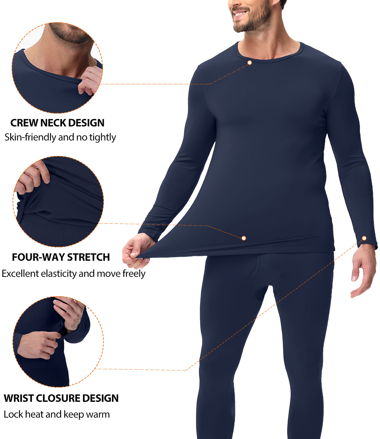 Wirarpa Men's Cotton Thermal Underwear Set