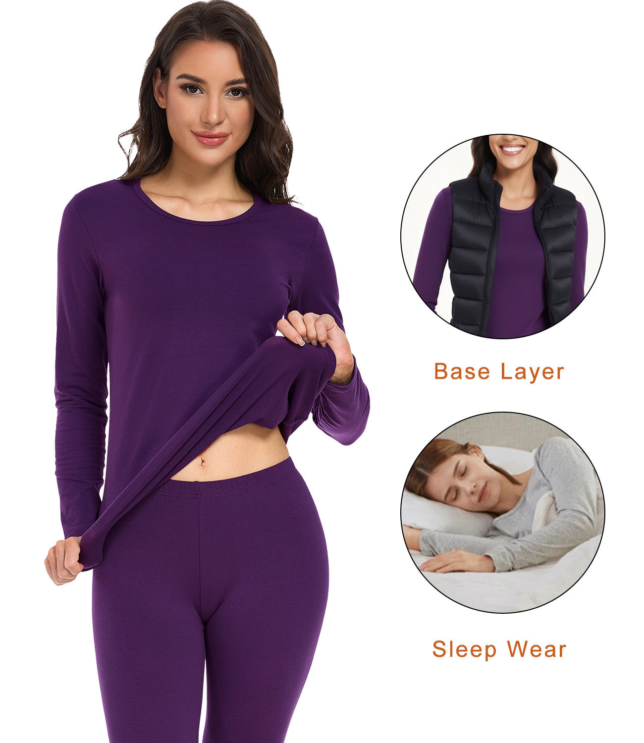 wirarpa Women's Cotton Thermal Underwear Set Long Johns Base Layer Pajama Set for Women Fall Top Bottom