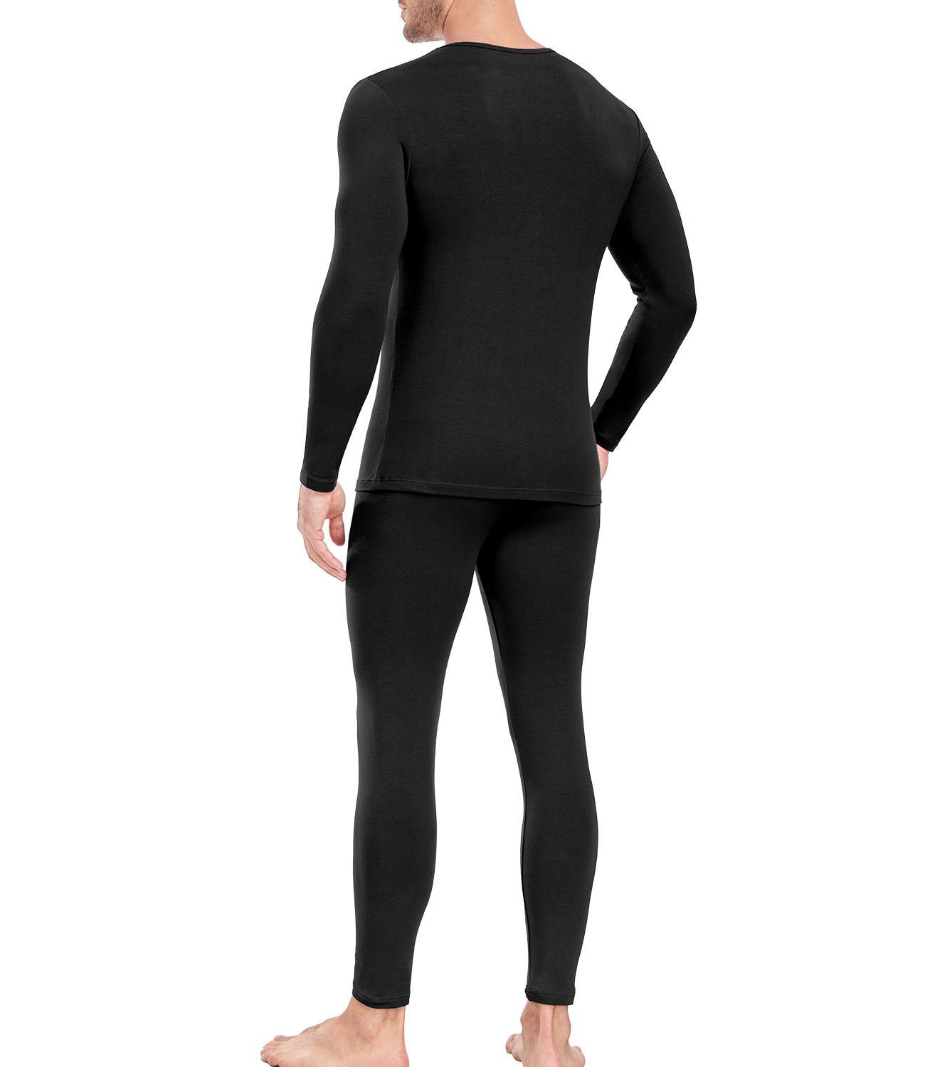 wirarpa Men's Cotton Base Layer Thermal Underwear Long Johns Long Sleeve Top and Bottom Set