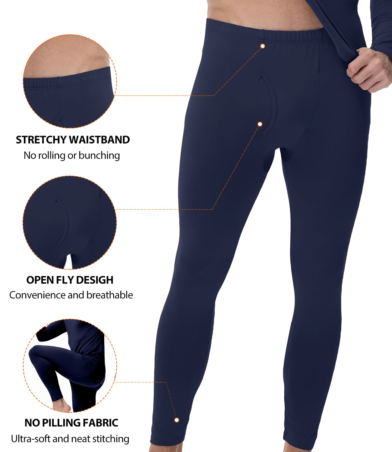 Wirarpa Men's Cotton Thermal Underwear Set