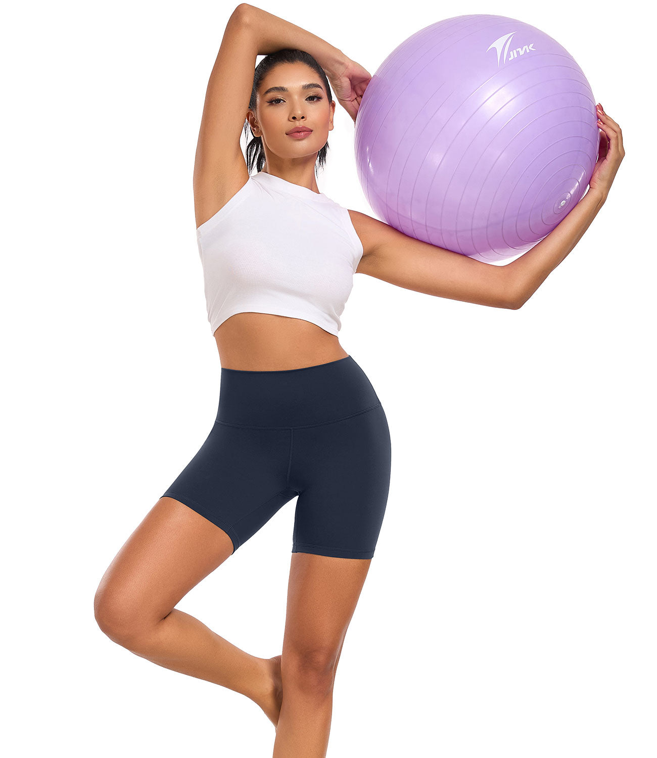 wirarpa Women's Biker Shorts High Waisted Soft Workout Running Yoga Spandex Shorts 6 Inches