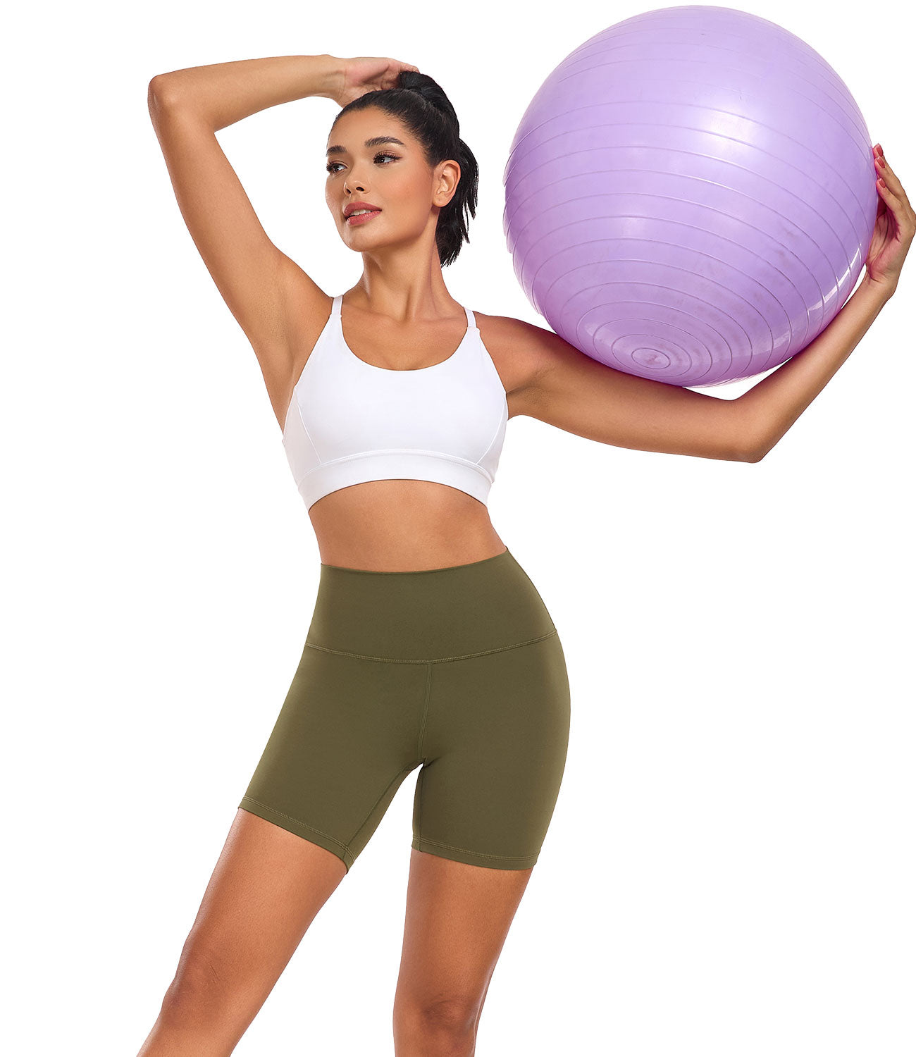 wirarpa Women's Biker Shorts High Waisted Soft Workout Running Yoga Spandex Shorts 6 Inches