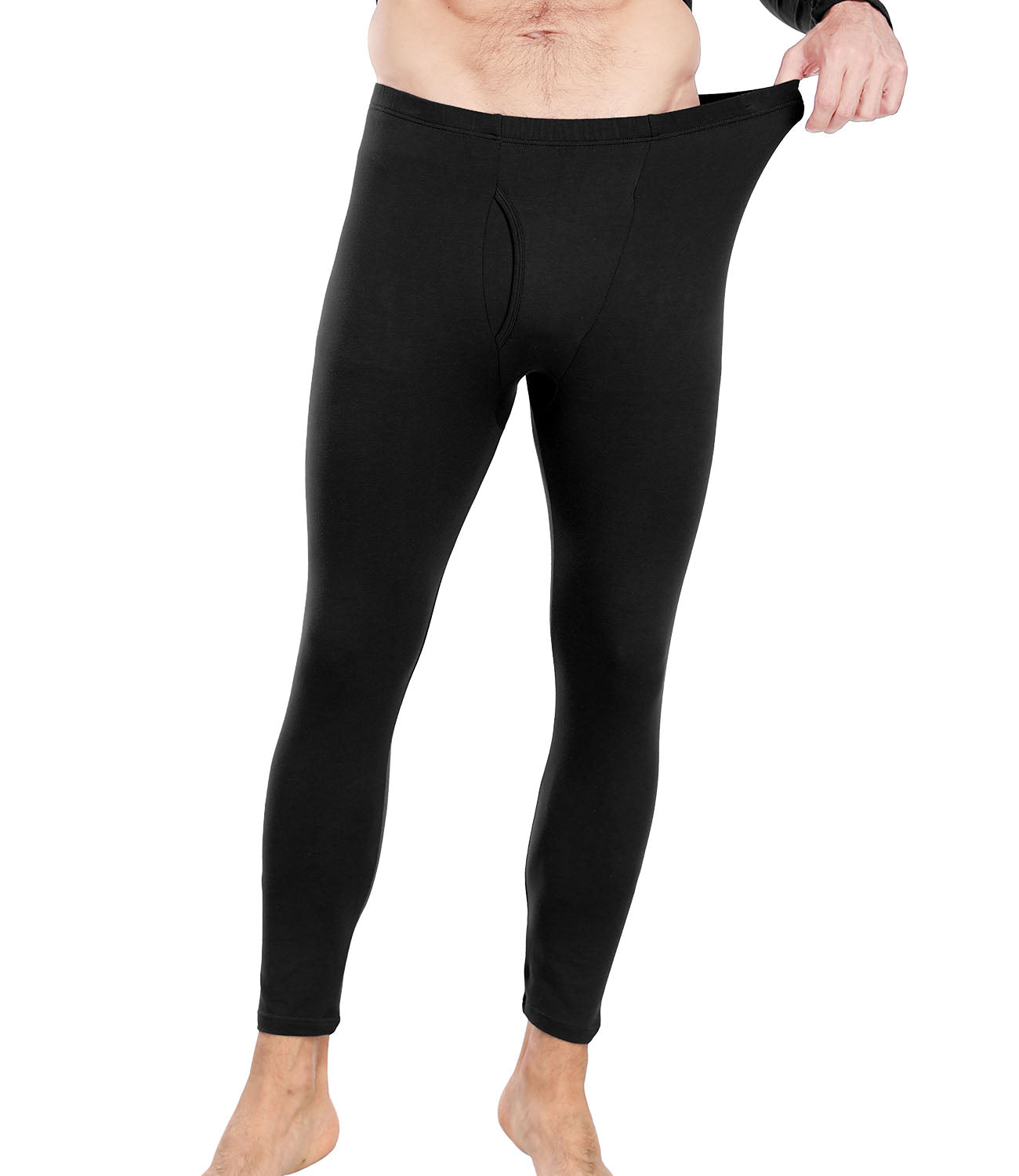 wirarpa Men's Cotton Base Layer Thermal Underwear Long Johns Long Sleeve Top and Bottom Set