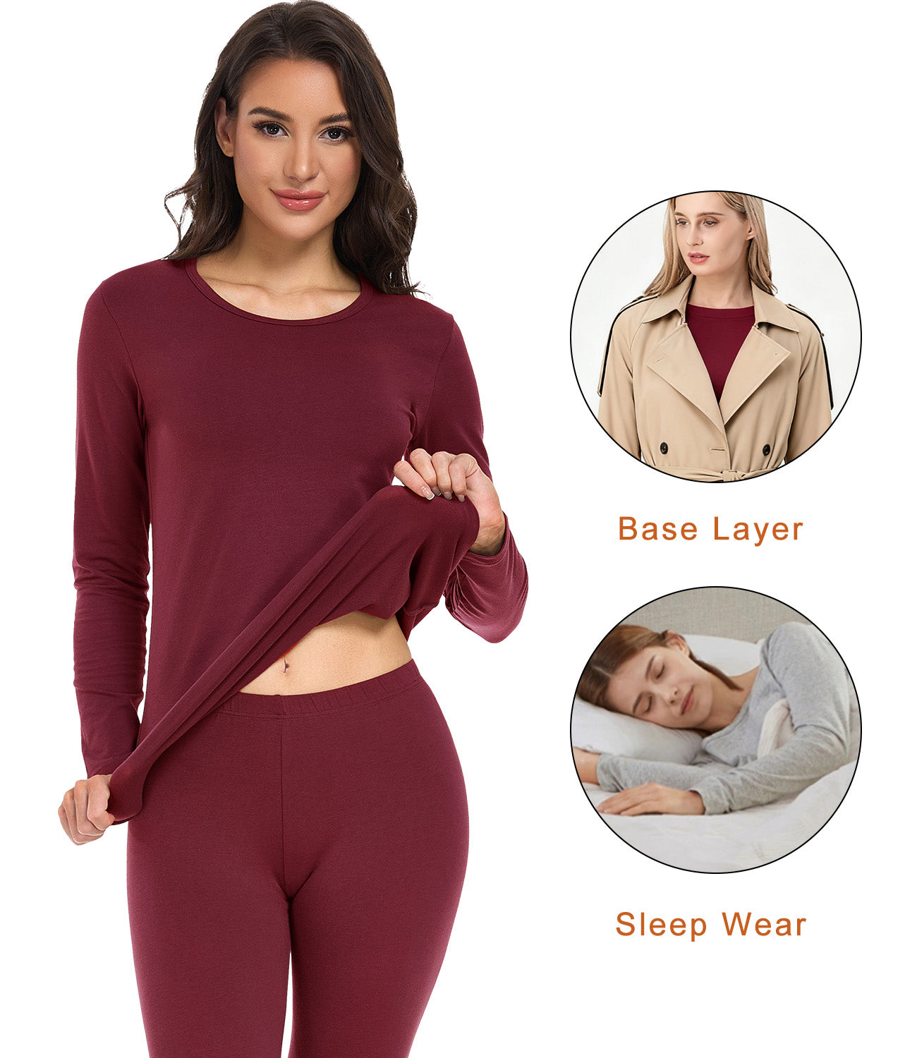 wirarpa Women's Cotton Thermal Underwear Set Long Johns Base Layer Pajama Set for Women Fall Top Bottom