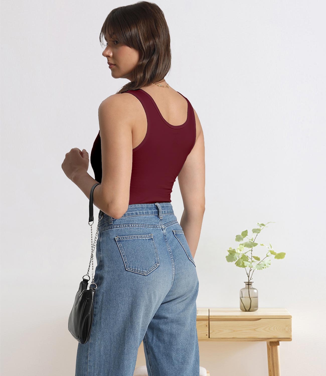 wirarpa Women's Tank Tops Cotton Undershirts Tanks Top Slim-Fit Camis Base Layer 2-Pack