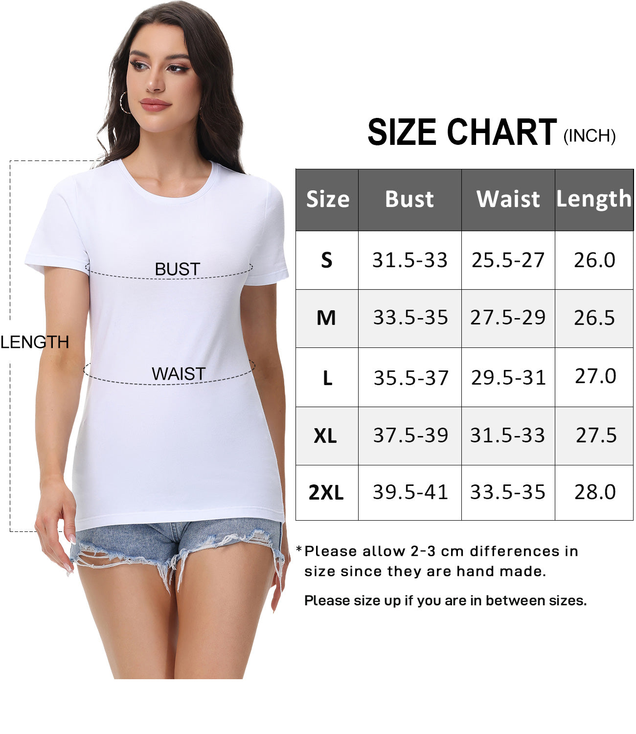 wirarpa Women's T-Shirts Cotton Crew Neck Short-Sleeve Casual Tees Tops Undershirt 2 Pack