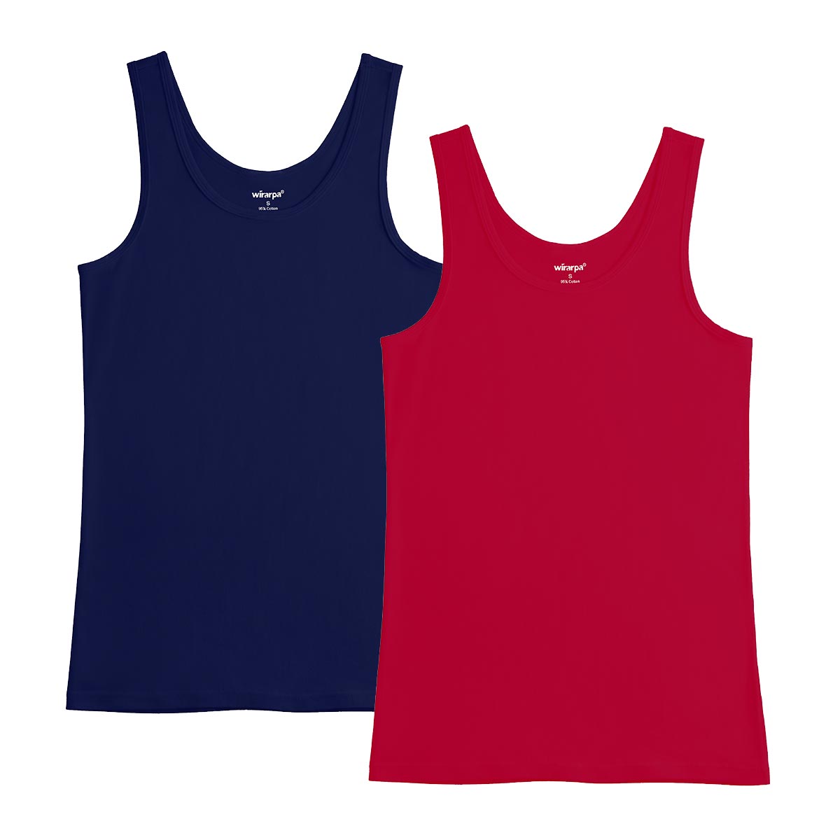 wirarpa Women's Tank Tops Cotton Undershirts Tanks Top Slim-Fit Camis Base Layer 2-Pack