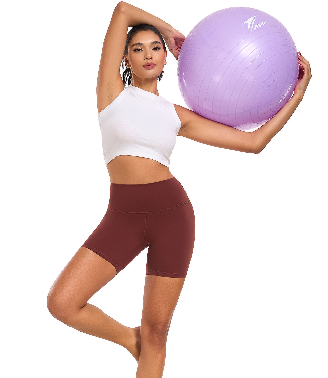 wirarpa Women's Biker Shorts High Waisted Soft Workout Running Yoga Spandex Shorts 6 Inches