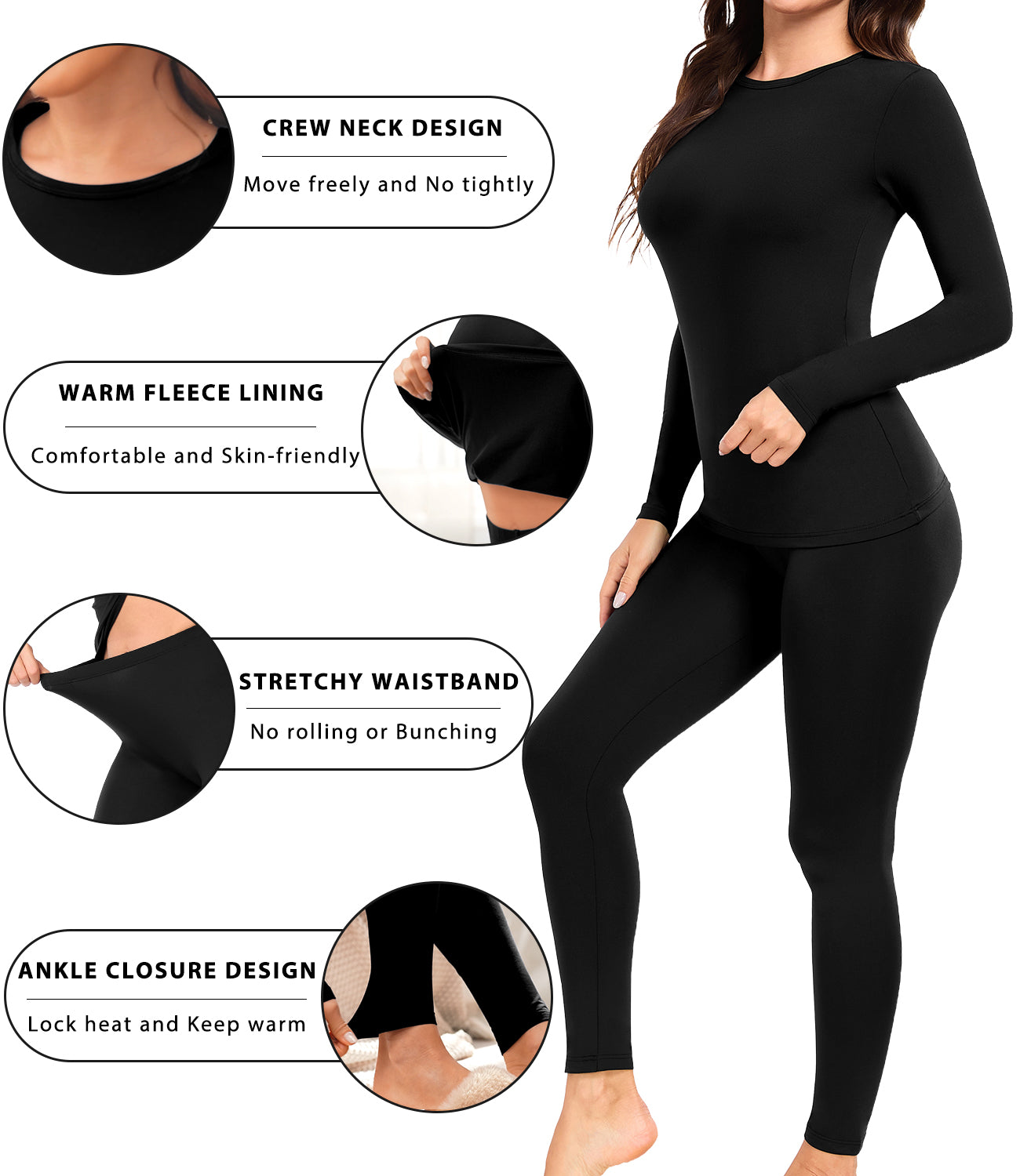 Wirarpa Women's Cotton Thermal Underwear Set