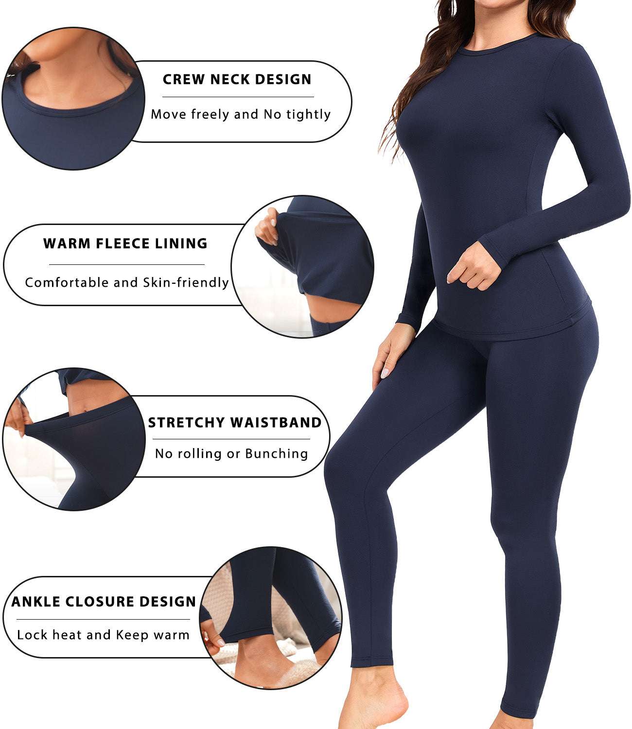 Wirarpa Women's Cotton Thermal Underwear Set
