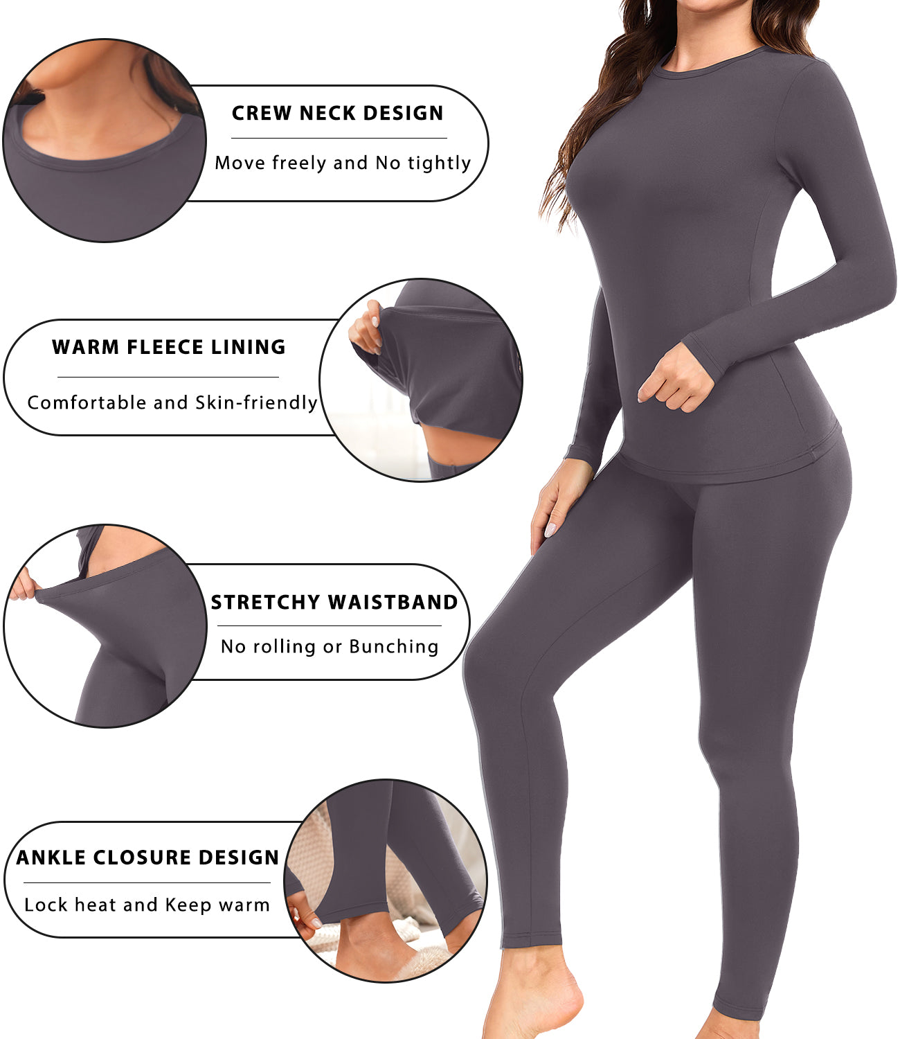 Wirarpa Women's Cotton Thermal Underwear Set