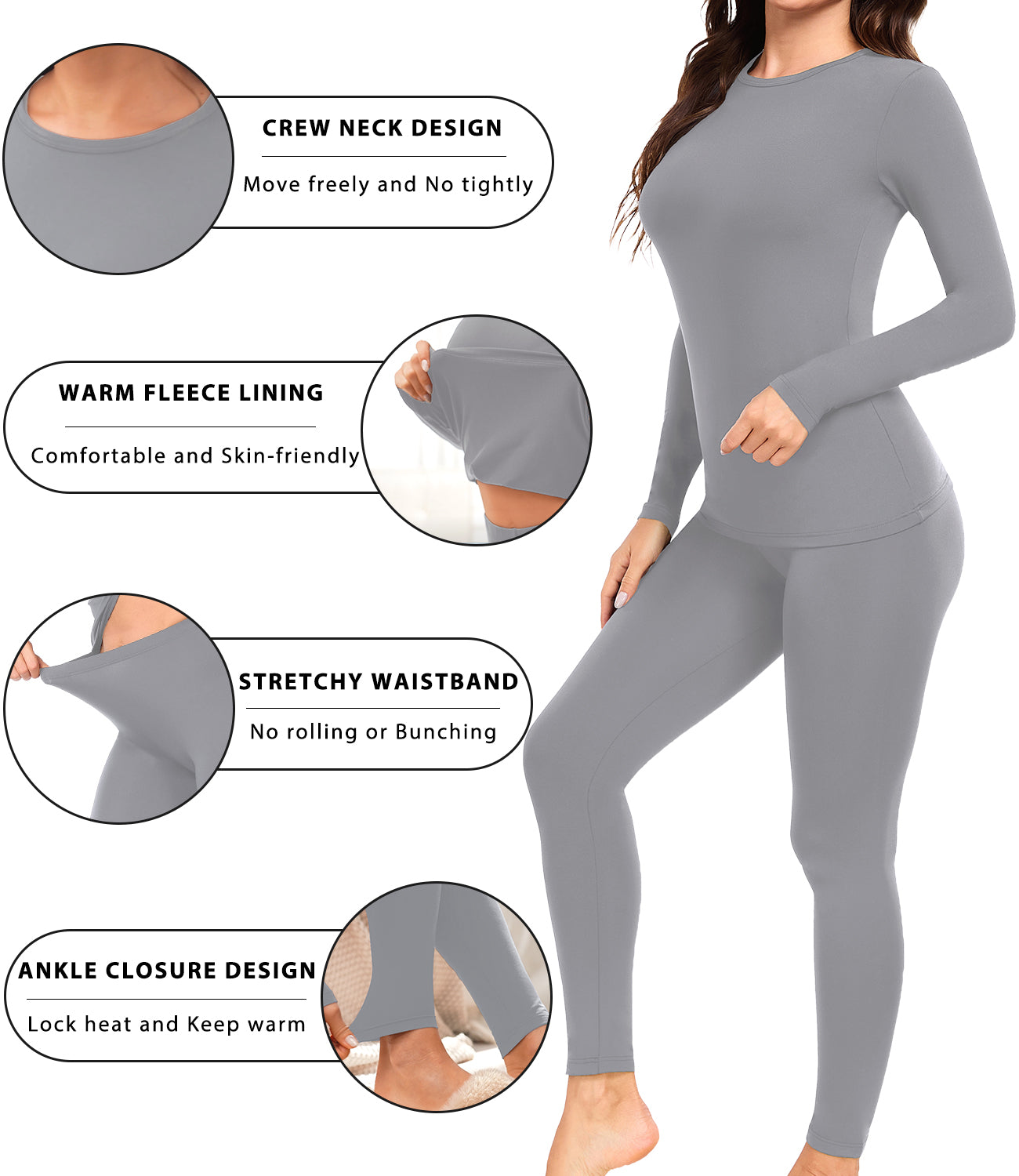 Wirarpa Women's Cotton Thermal Underwear Set