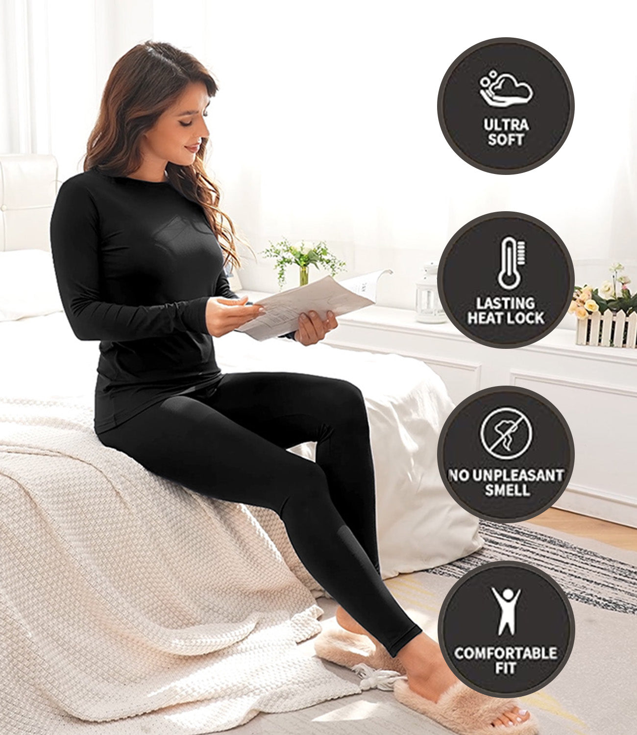 Wirarpa Women's Cotton Thermal Underwear Set