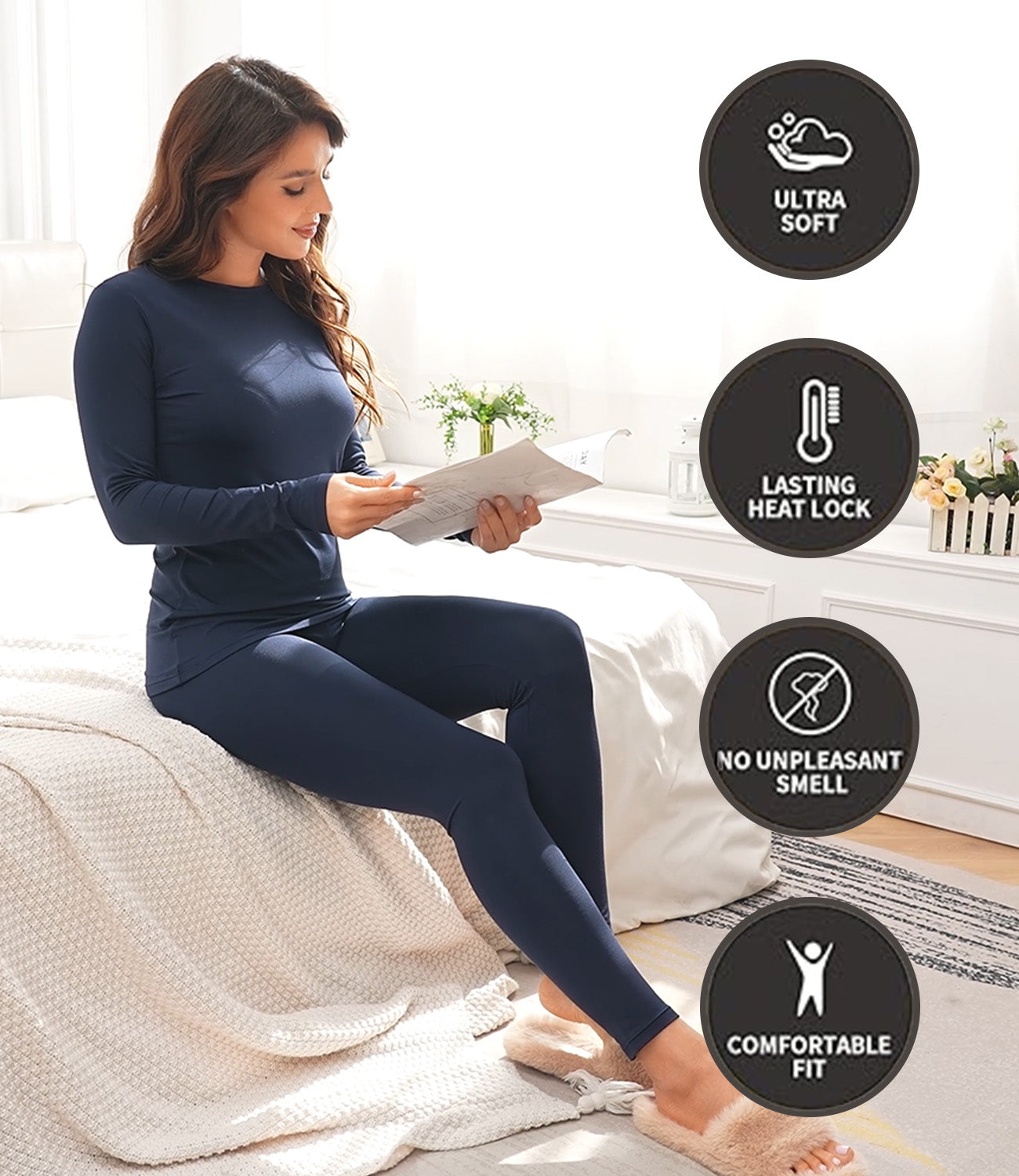 Wirarpa Women's Cotton Thermal Underwear Set