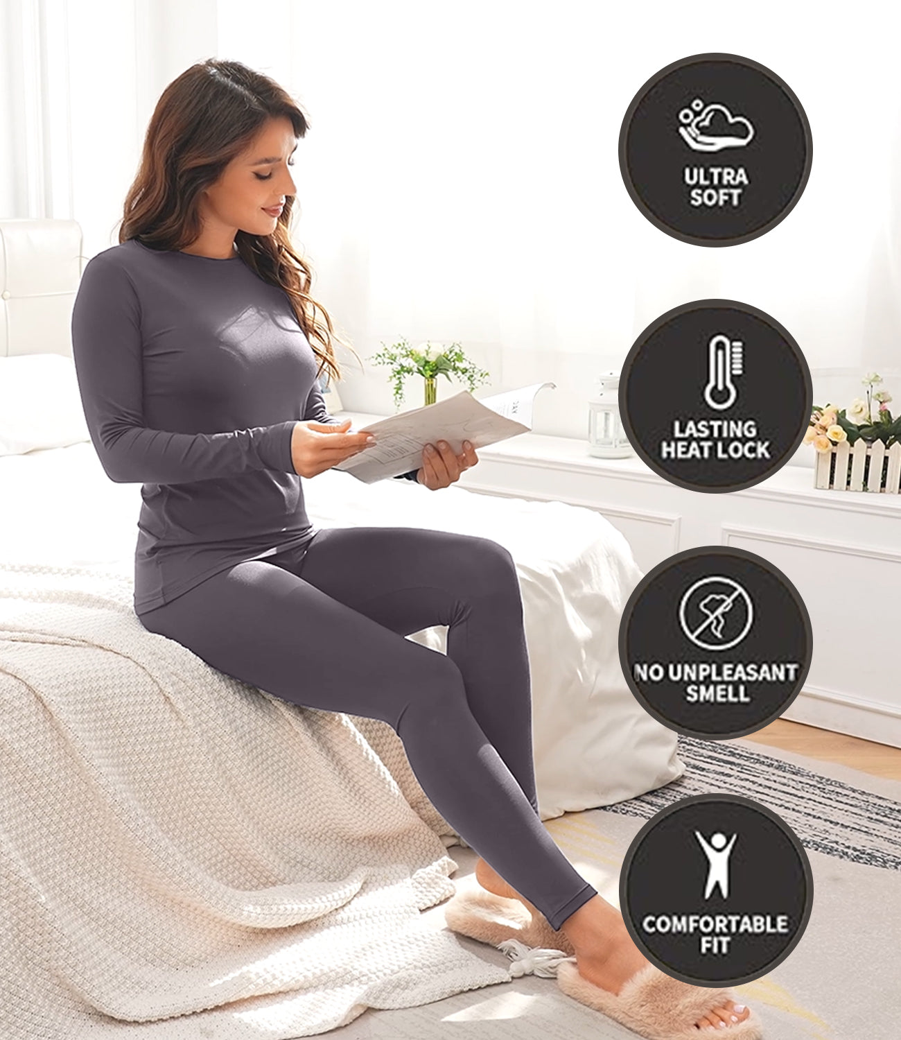 Wirarpa Women's Cotton Thermal Underwear Set