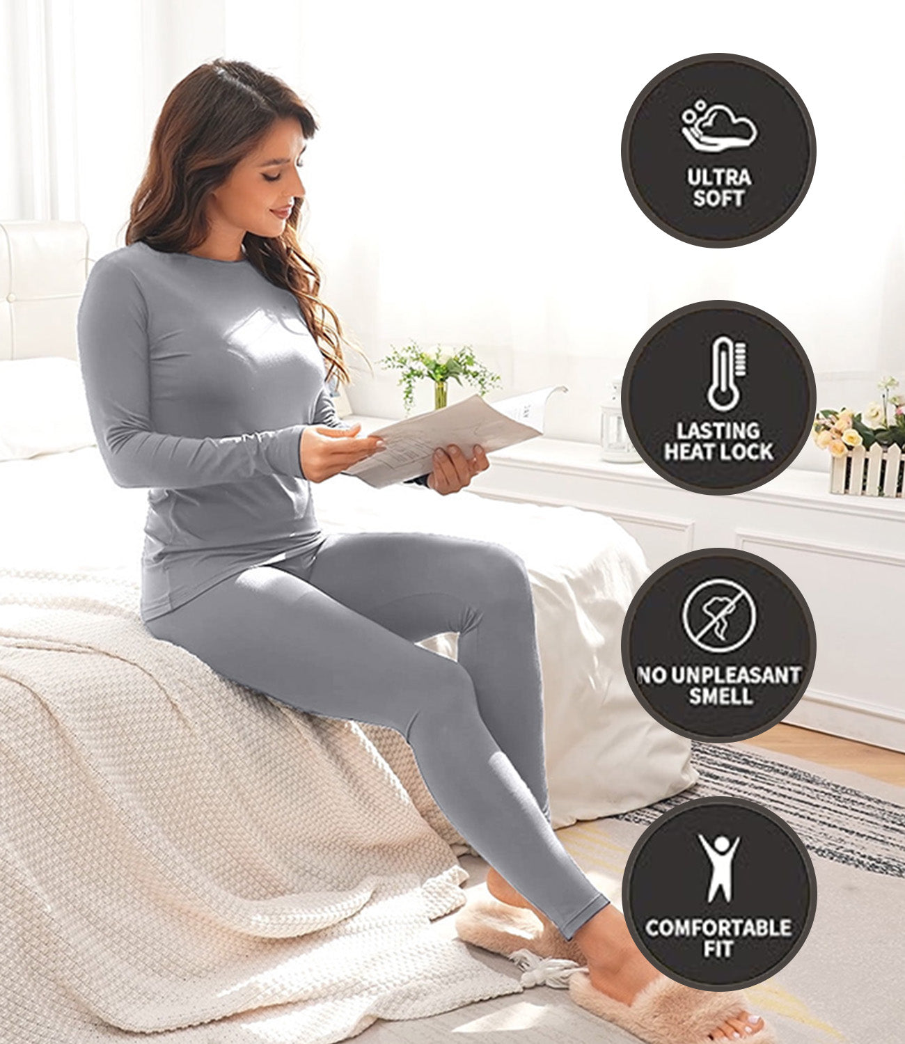 Wirarpa Women's Cotton Thermal Underwear Set