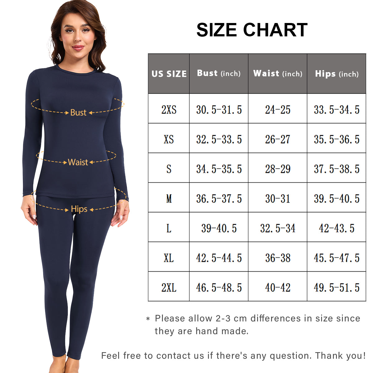 Wirarpa Women's Cotton Thermal Underwear Set
