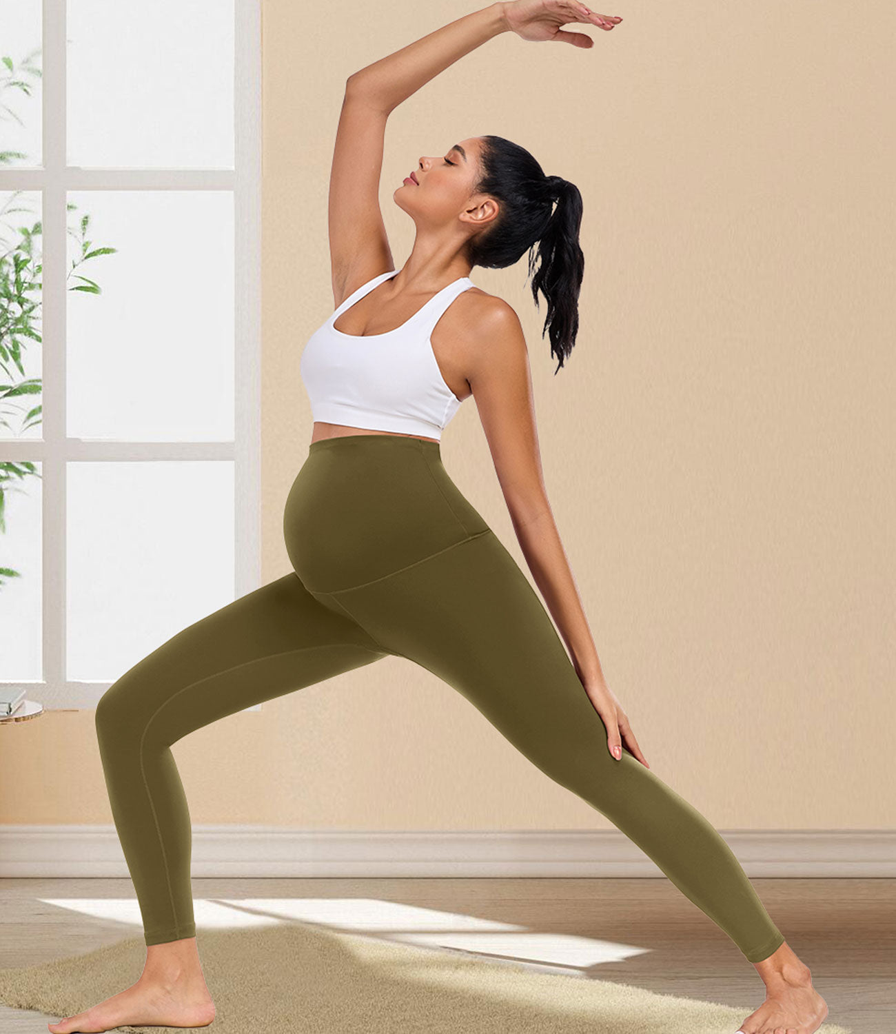 wirarpa Women's Maternity Leggings Over The Belly Pregnancy Yoga Pants Buttery Workout Activewear 25"
