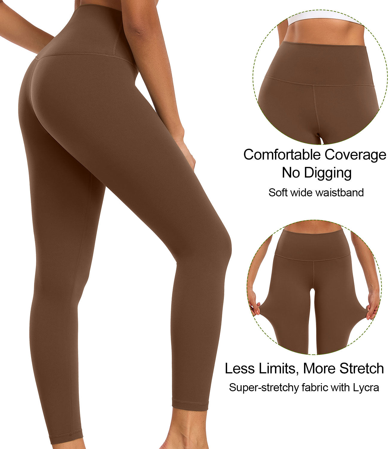 wirarpa Women's Yoga Leggings High Waisted Soft Lounge Legging 25" Running Pilates Yoga Pants for Women