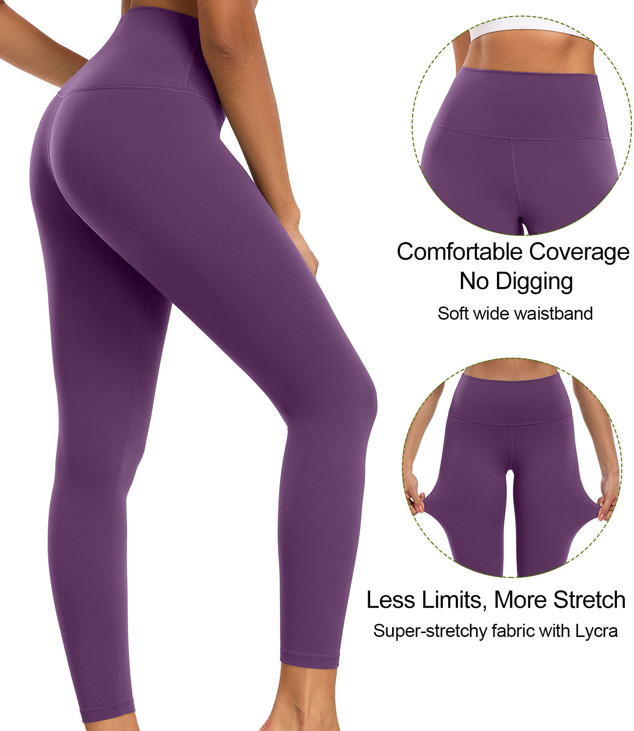 wirarpa Women's Yoga Leggings High Waisted Soft Lounge Legging 25" Running Pilates Yoga Pants for Women