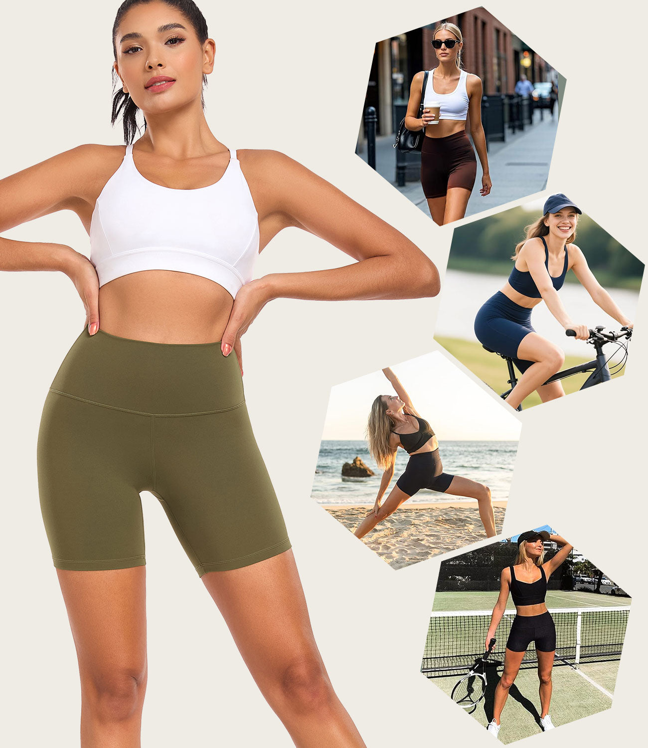 wirarpa Women's Biker Shorts High Waisted Soft Workout Running Yoga Spandex Shorts 6 Inches