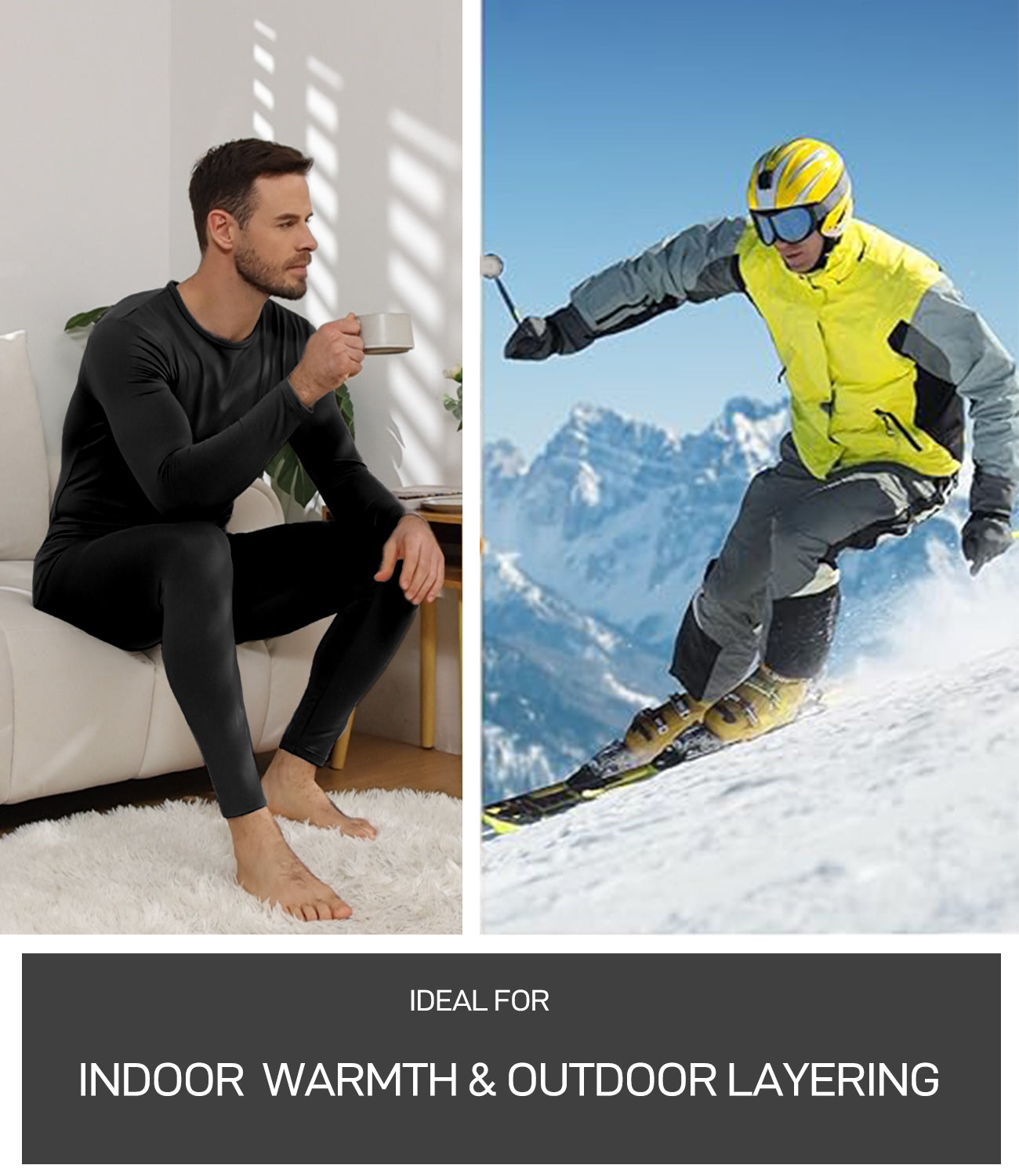 Wirarpa Men's Cotton Thermal Underwear Set