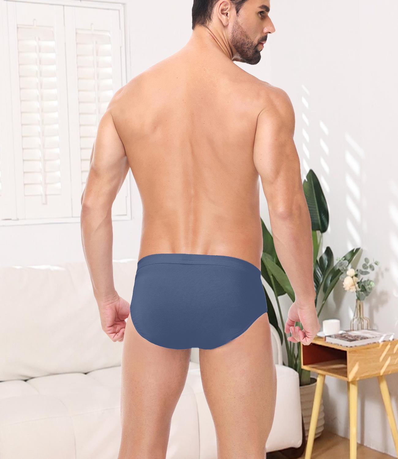 wirarpa Men's Underwear Cotton Stretch Briefs Covered Waistband Underpants No Fly 4 Pack