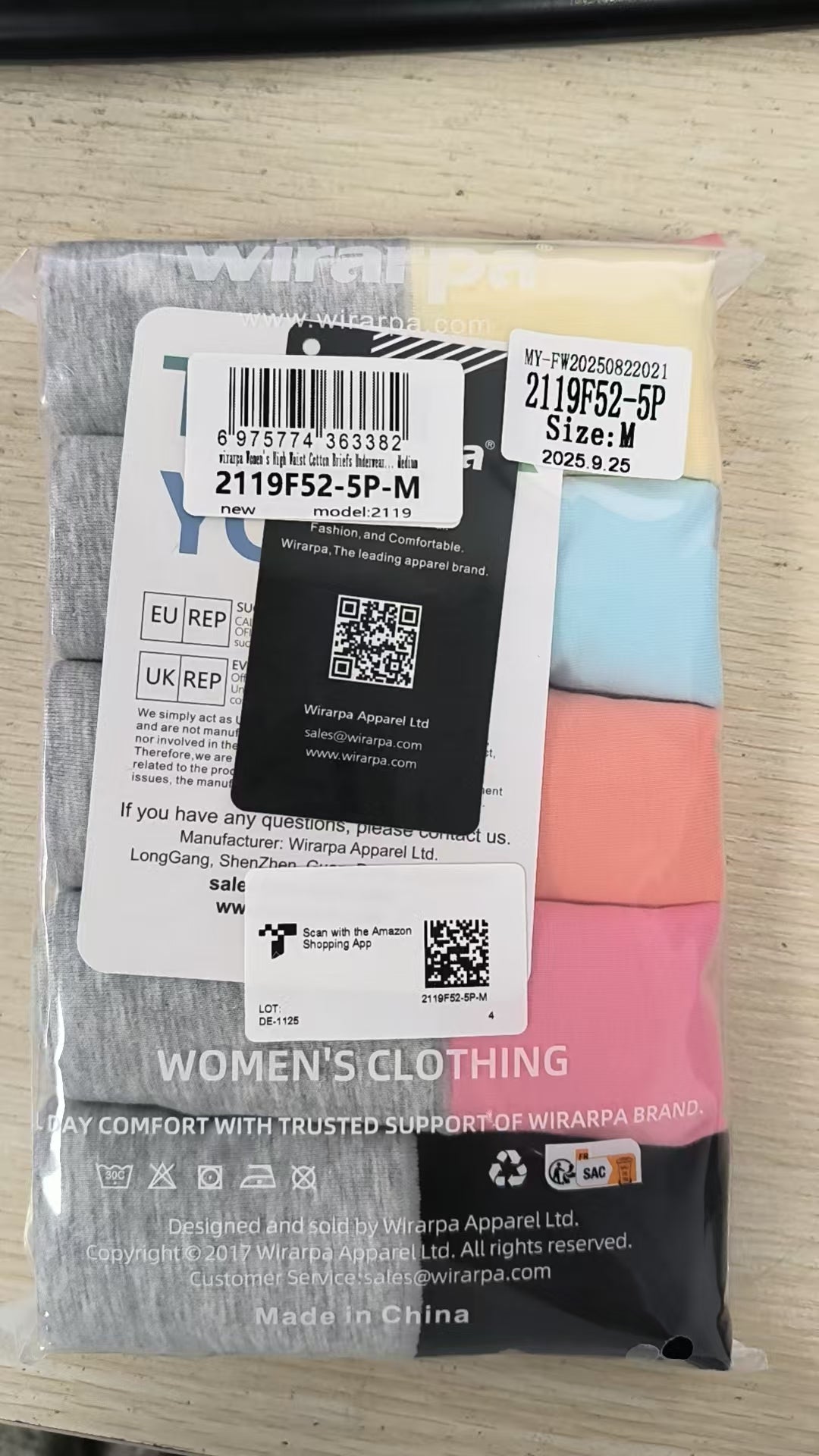 wirarpa Women’s High Waisted Cotton Briefs Underwear 5 Pack