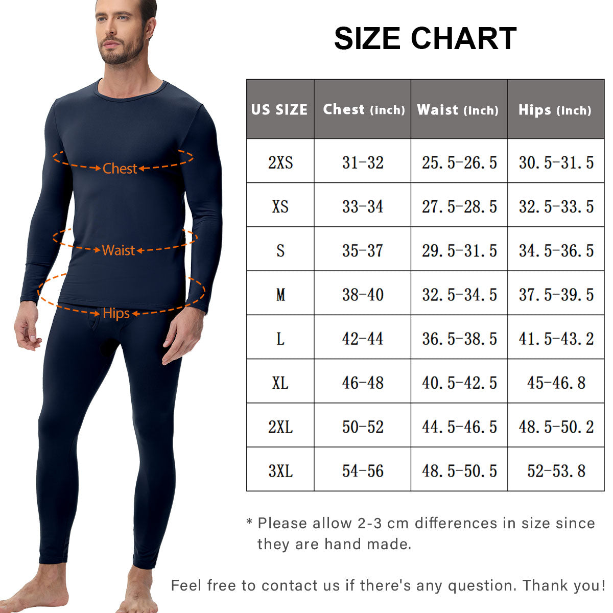 Wirarpa Men's Cotton Thermal Underwear Set