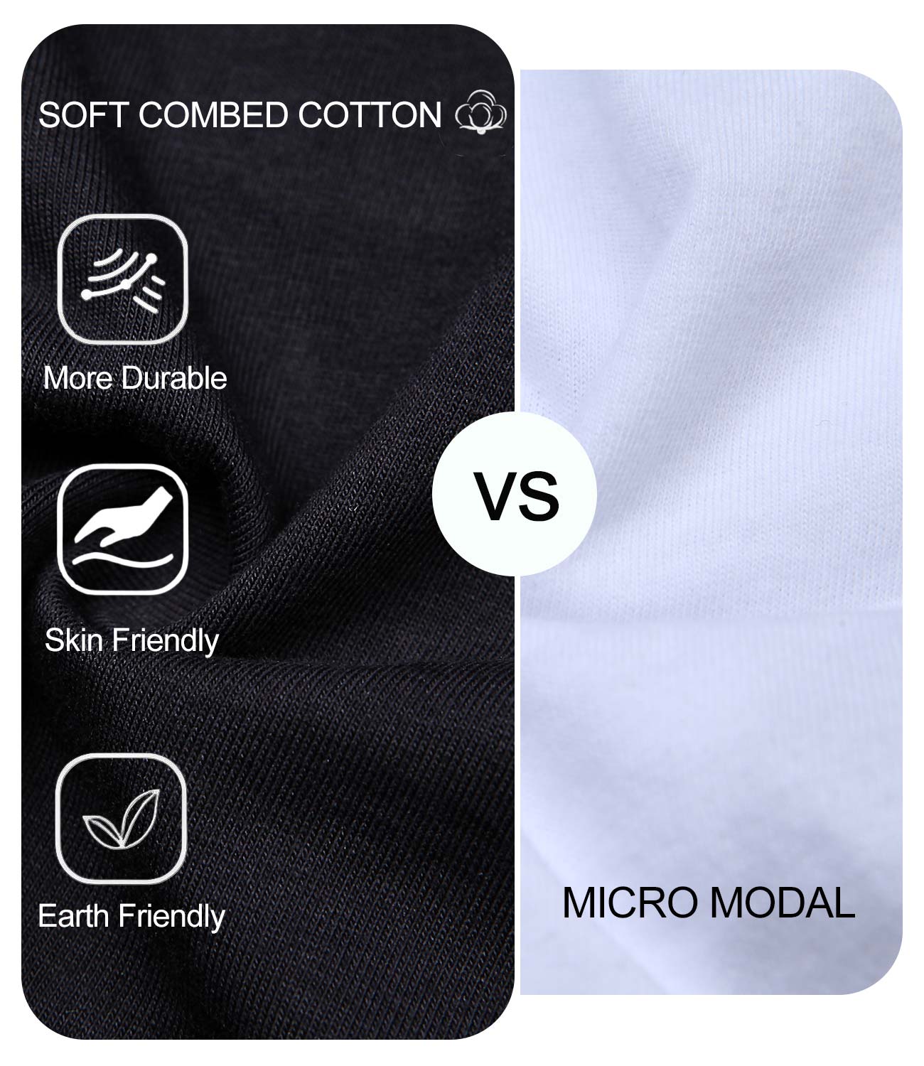 wirarpa Men's Underwear Cotton Stretch Briefs Covered Waistband Underpants No Fly 4 Pack