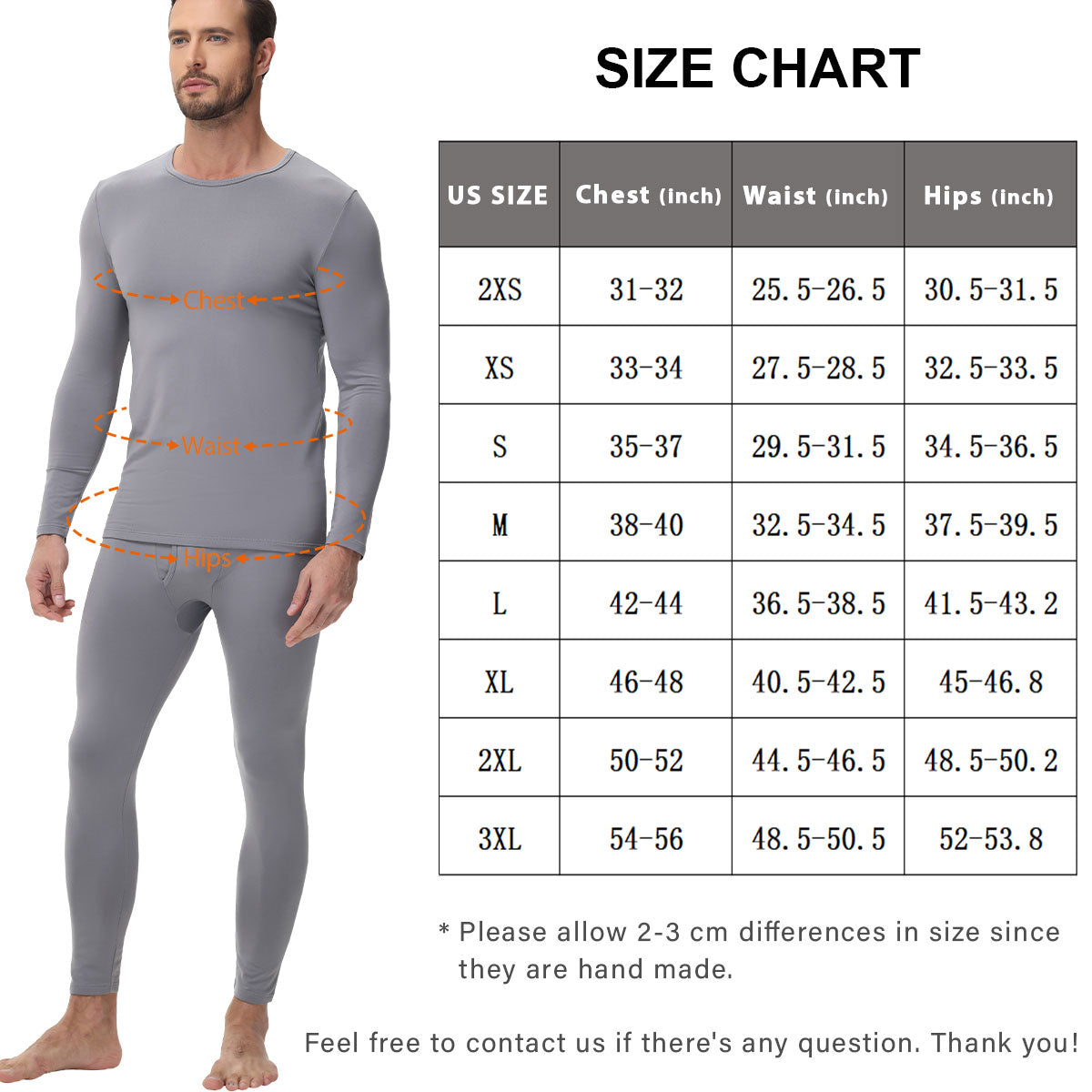Wirarpa Men's Cotton Thermal Underwear Set