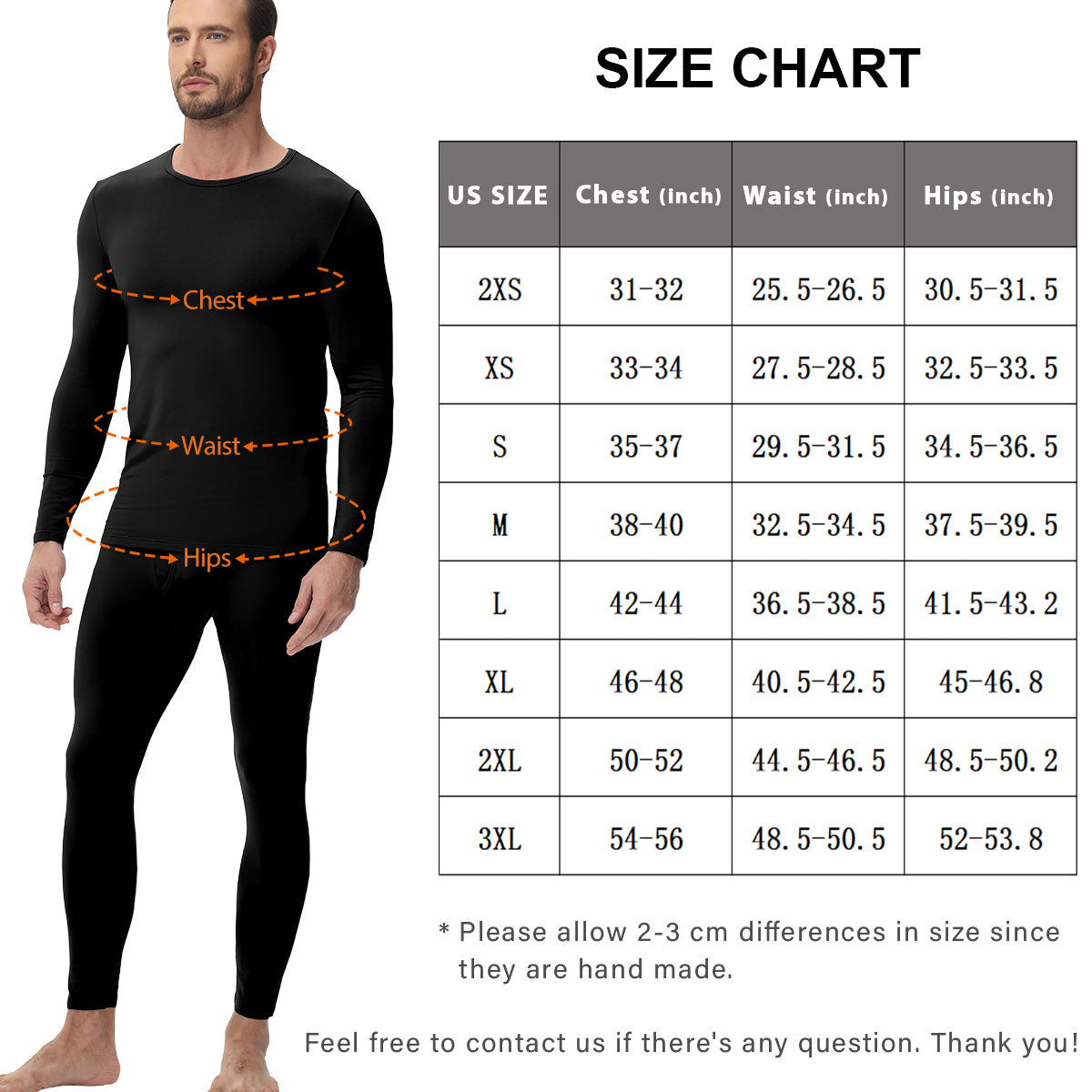 Wirarpa Men's Cotton Thermal Underwear Set