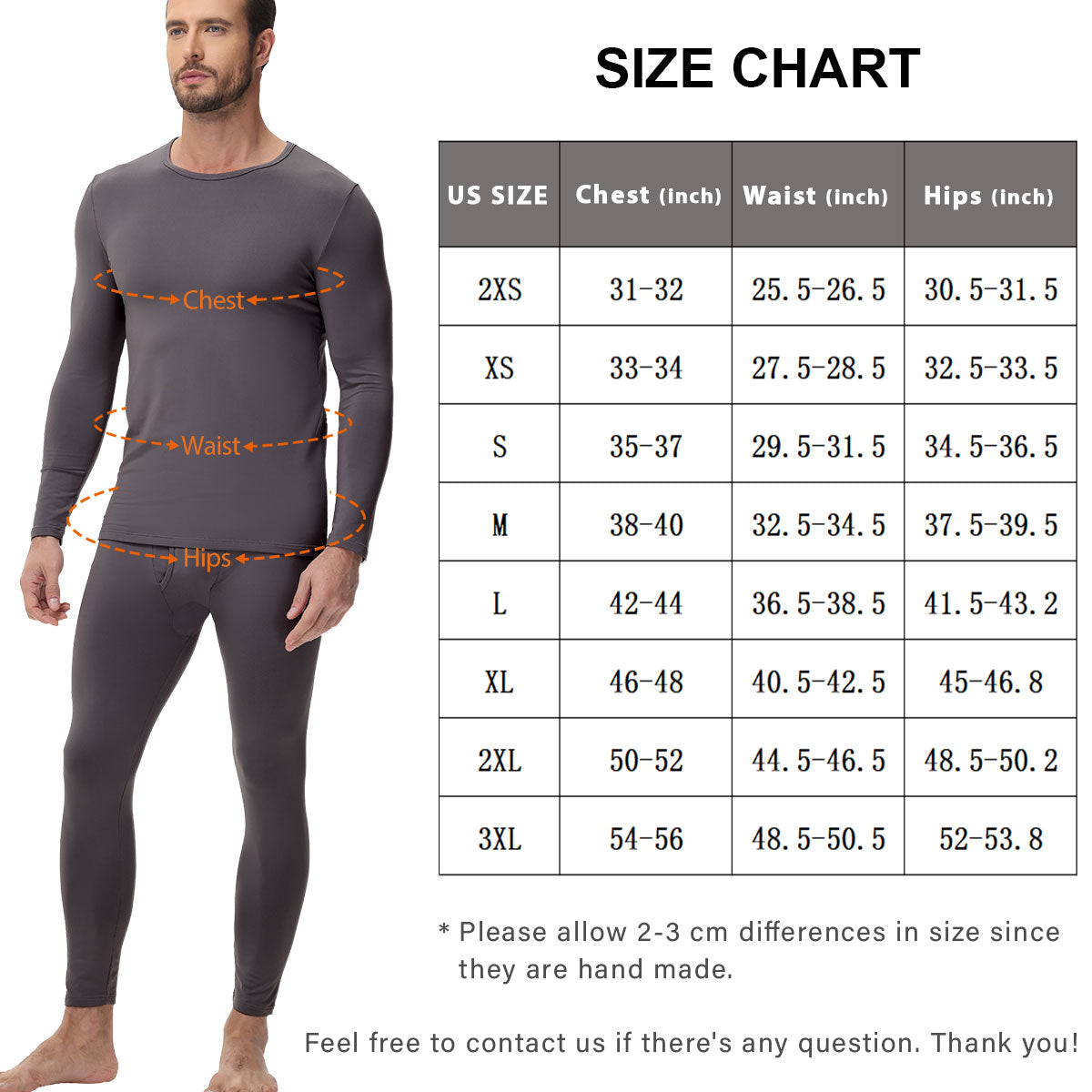 Wirarpa Men's Cotton Thermal Underwear Set
