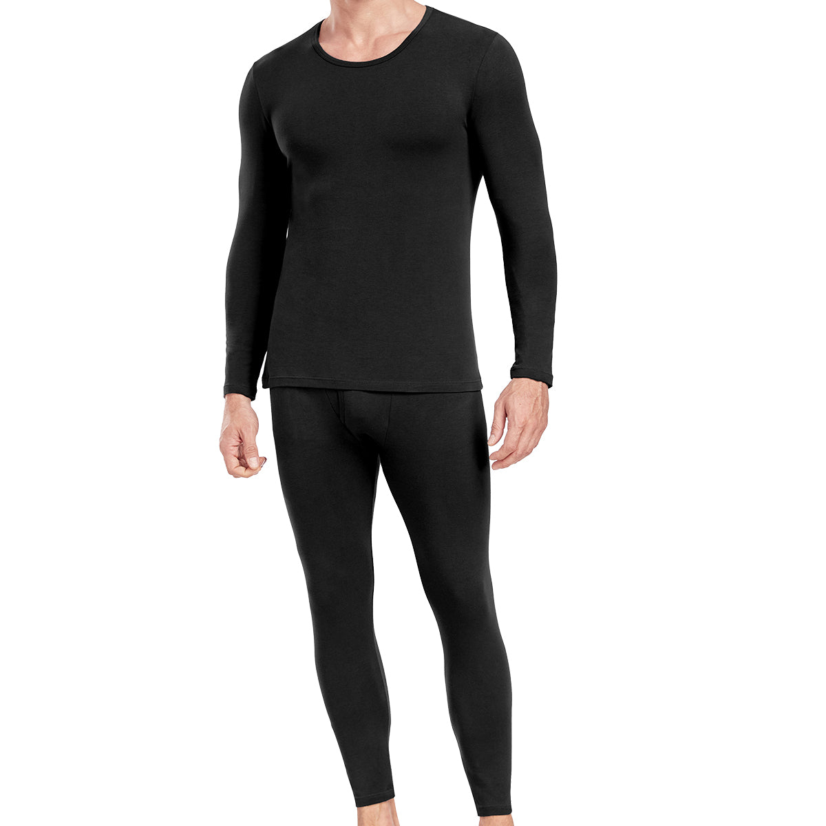wirarpa Men's Cotton Base Layer Thermal Underwear Long Johns Long Sleeve Top and Bottom Set