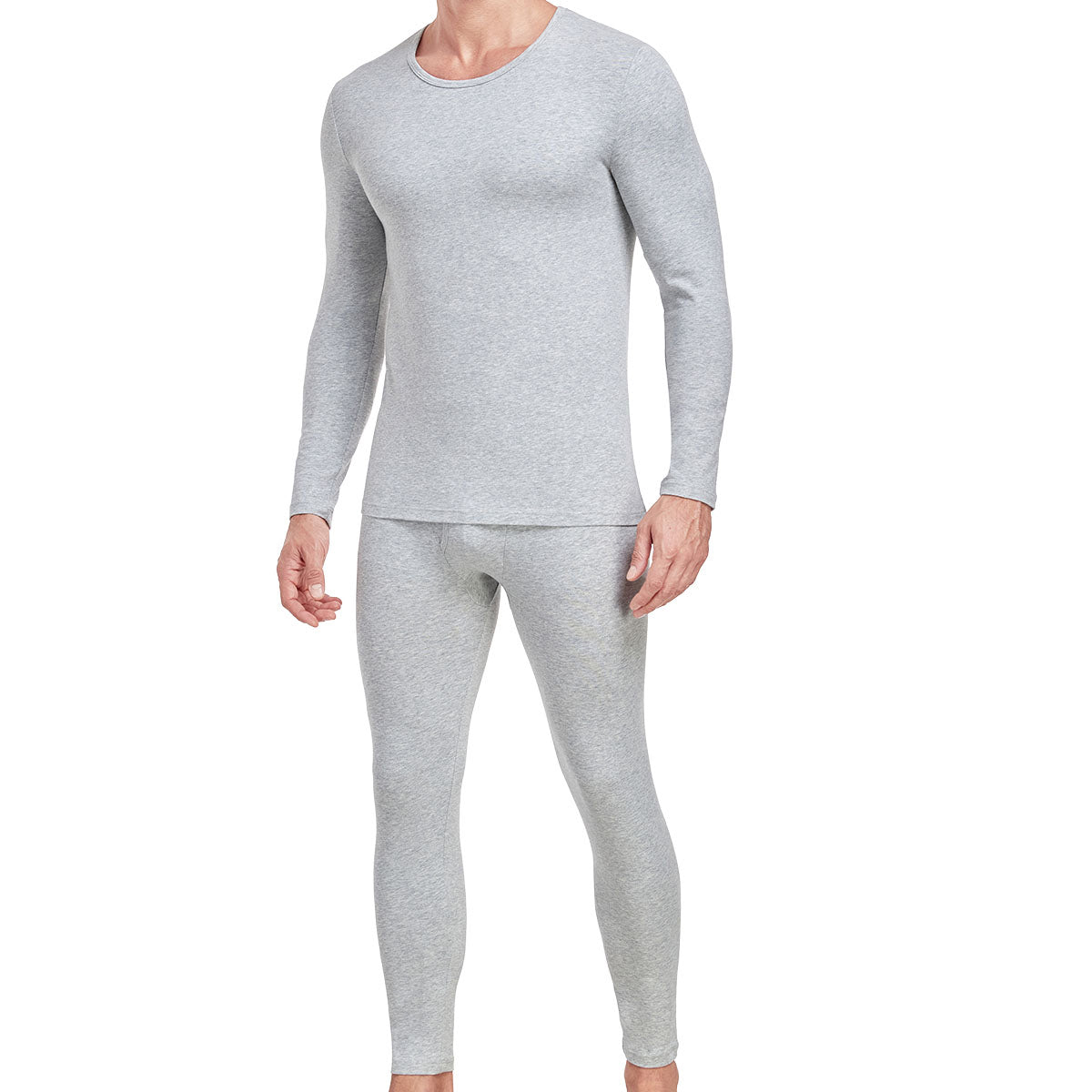 wirarpa Men's Cotton Base Layer Thermal Underwear Long Johns Long Sleeve Top and Bottom Set